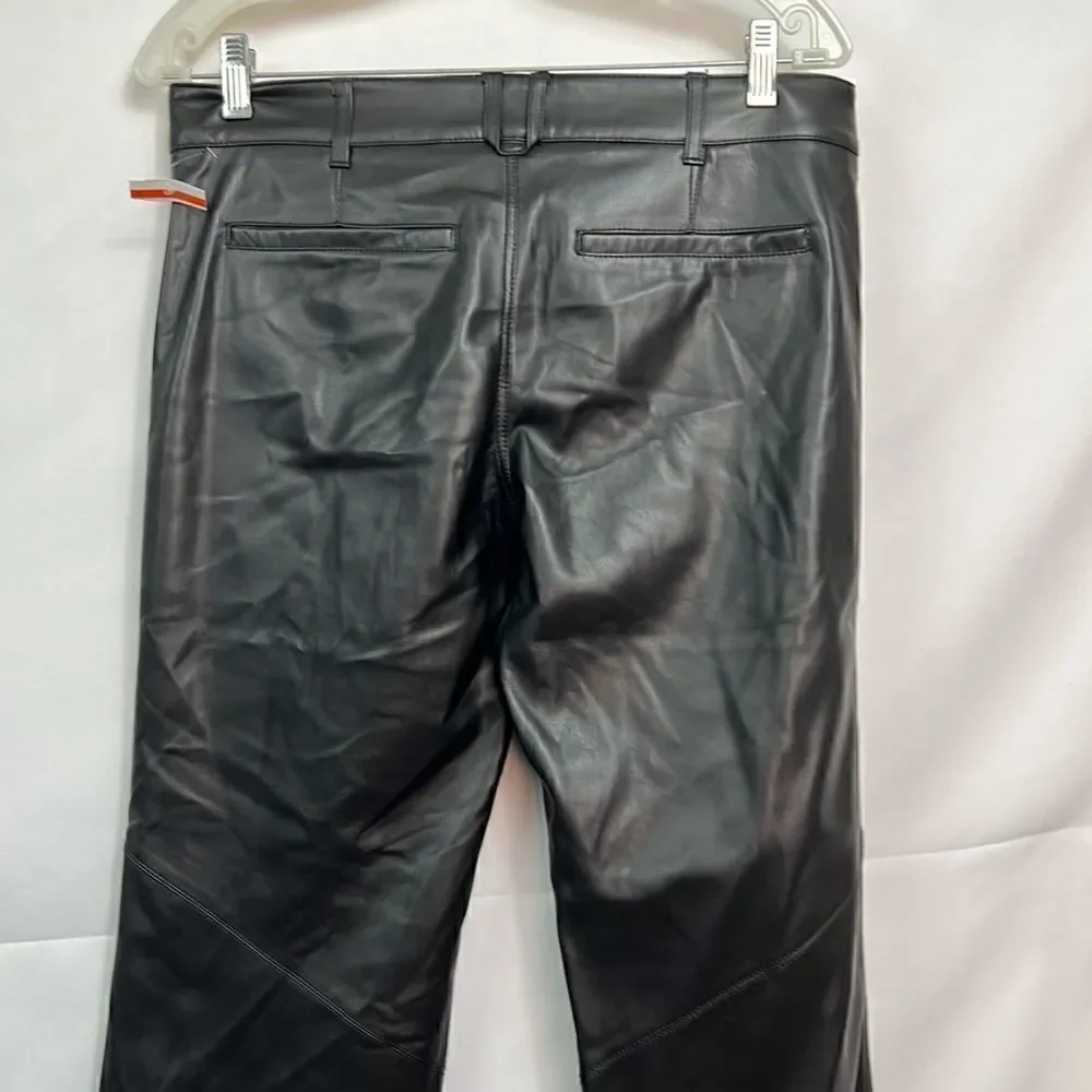 Free People Black Vegan Leather pants jeans size 6 NWT